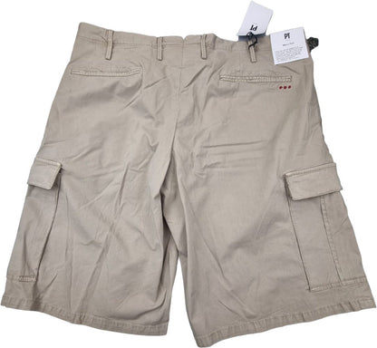 Bermuda uomo PT Torino cargo tinta unita beige, pantaloncini casual moda uomo, tessuto resistente e stile pratico