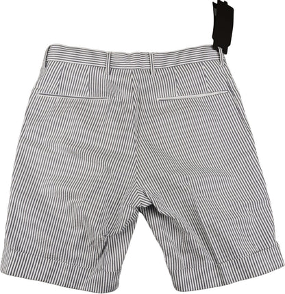 Bermuda uomo PT Torino con righe bianco e denim, pantaloncini moda uomo in tessuto leggero e casual.