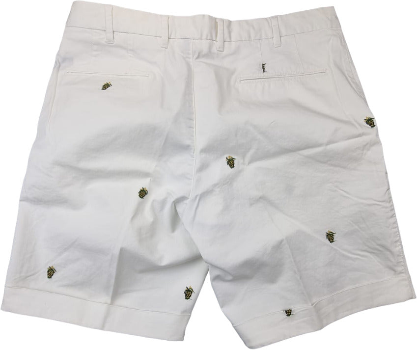 Bermuda uomo PT Torino tinta unita bianco con ricami, moda uomo pantaloncini, stile casual e moderno.