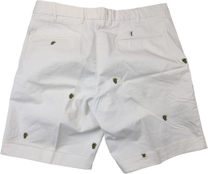 Bermuda uomo PT Torino tinta unita bianco con ricami, moda uomo pantaloncini, stile casual e moderno.