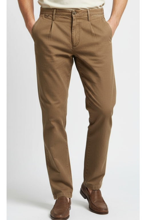 Pantaloni uomo PT Torino PT01 Elegance in colore marrone, tessuto elegante e vestibilità moderna, immagine frontale del prodotto.