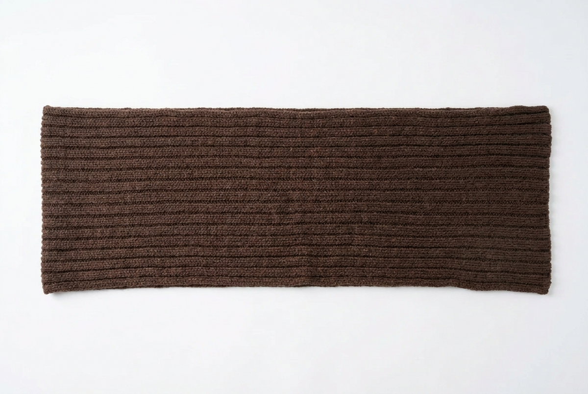 Sciarpa uomo e donna Danielapi in 100% cashmere marrone a coste