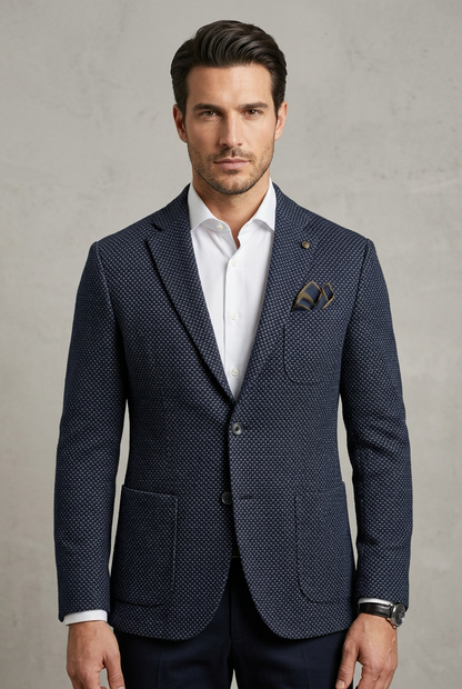 Giacca uomo Laboratori Italiani nido d'ape blu navy