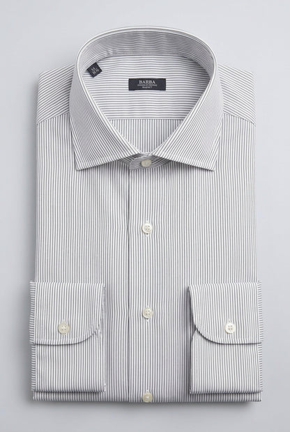 Camicia uomo Barba bianca fantasia micro righe nero