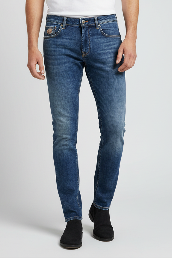 Jeans uomo Roy Roger's Elias Superior slim fit in denim con 5 tasche, stile moda uomo, fronte con dettagli visibili.