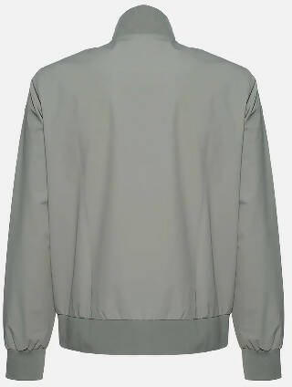 Giubbino da uomo RRD in tessuto grigio, stile casual con chiusura frontale e tasche frontali, moda uomo abbigliamento.