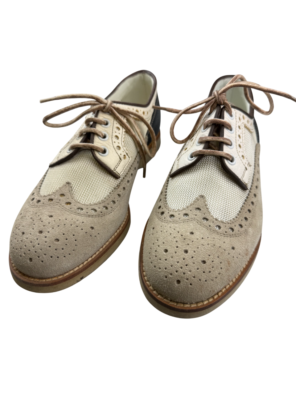 Scarpa uomo Santoni Derby Brogue Rondine in pelle, elegante con dettagli perforati, stile classico e raffinato.