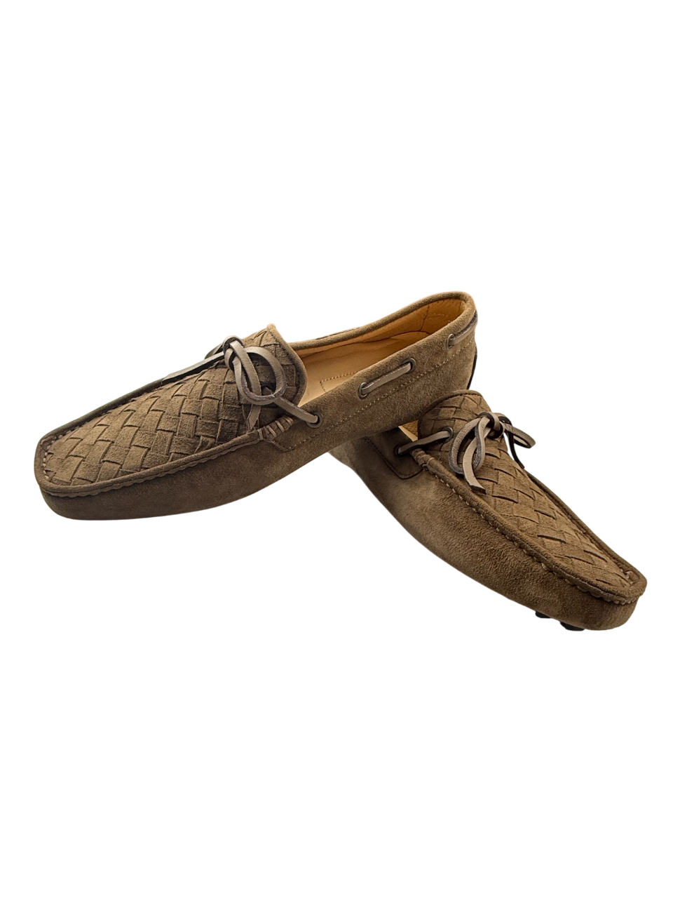 Mocassini uomo Santoni in pelle color testa di moro, dettaglio elegante e classico, con suola in gomma.