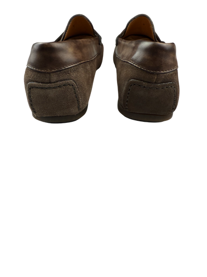 Scarpa uomo Santoni mocassini in pelle color cognac, modello elegante con dettagli raffinati, perfetta per look formali e casual