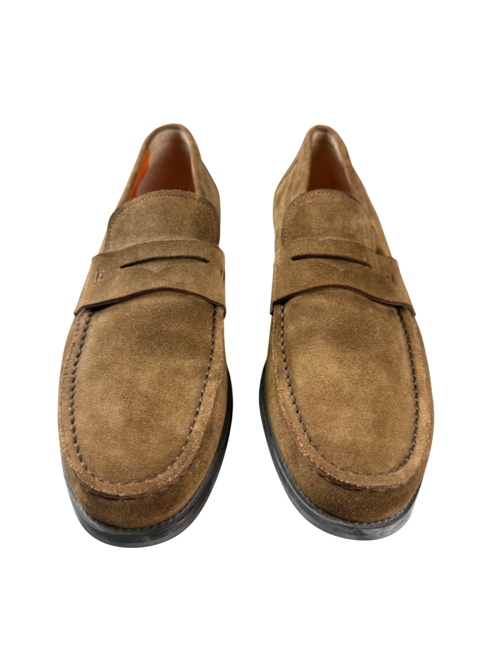 Mocassino uomo Santoni in scamosciato, scarpa elegante con design classico e dettagli raffinati, perfetto per look sofisticati.