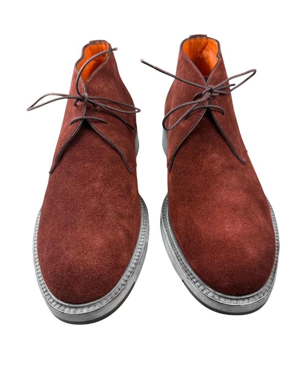 Scarpa uomo Santoni polacchina in pelle marrone, dettagli eleganti e suola in gomma, stile classico e raffinato.