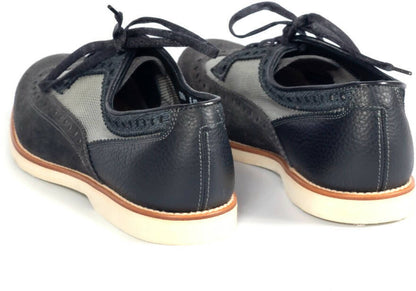 Scarpa uomo Santoni Derby rondine blu notte, scarpa stringata bassa in moda uomo, modello elegante e raffinato