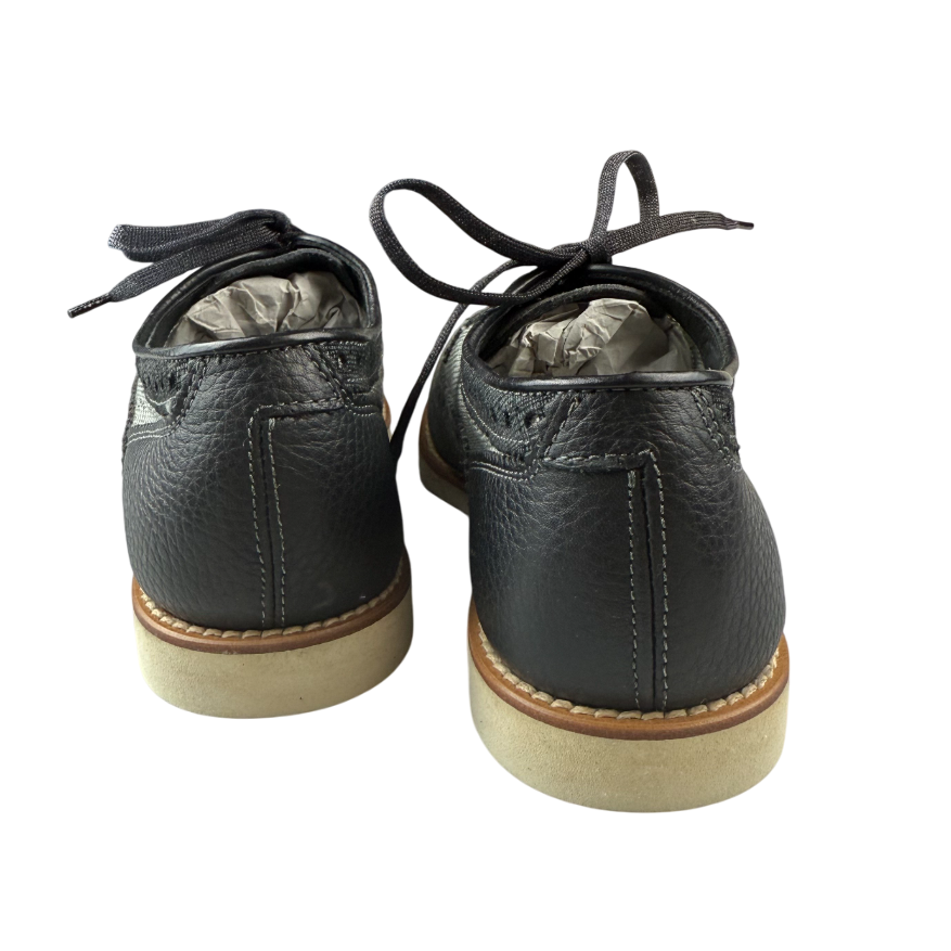 Scarpa uomo Santoni Derby Brogue Rondine in pelle blu, scarpe stringate basse di moda per uomo, stile classico e raffinato.