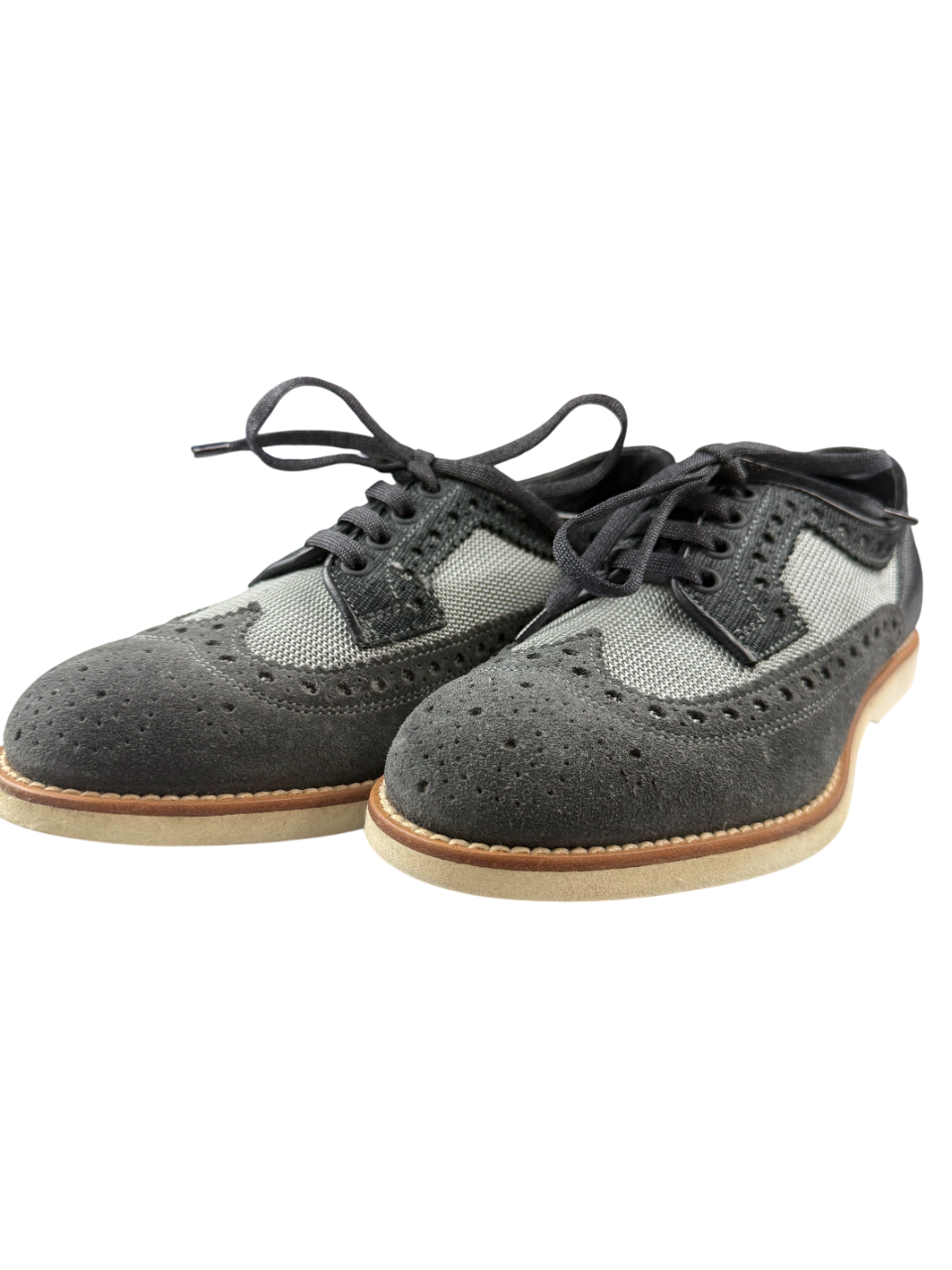 Scarpa uomo Santoni Derby Brogue Rondine in blu, scarpa stringata bassa in stile classico e elegante.