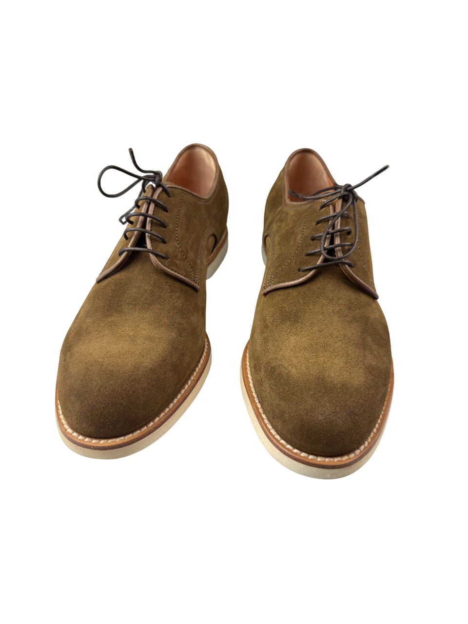 Scarpa uomo Santoni Derby scamosciata, scarpe stringate basse in stile moda uomo, elegante e di alta qualità.