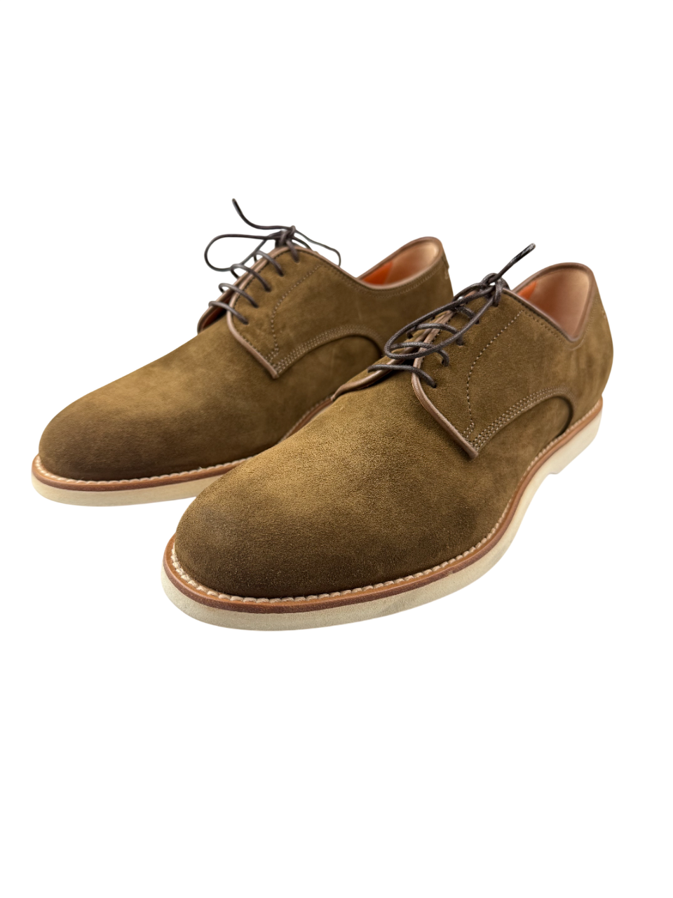 Scarpa uomo Santoni Derby scamosciate, scarpe stringate basse in elegante design, ideali per un look sofisticato e casual