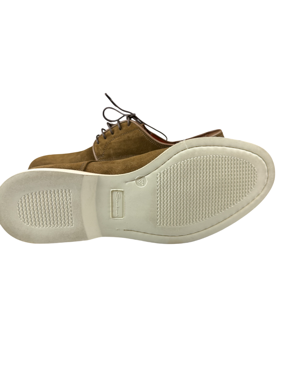 Scarpa uomo Santoni Derby scamosciate, scarpe stringate basse in stile elegante e moderno.