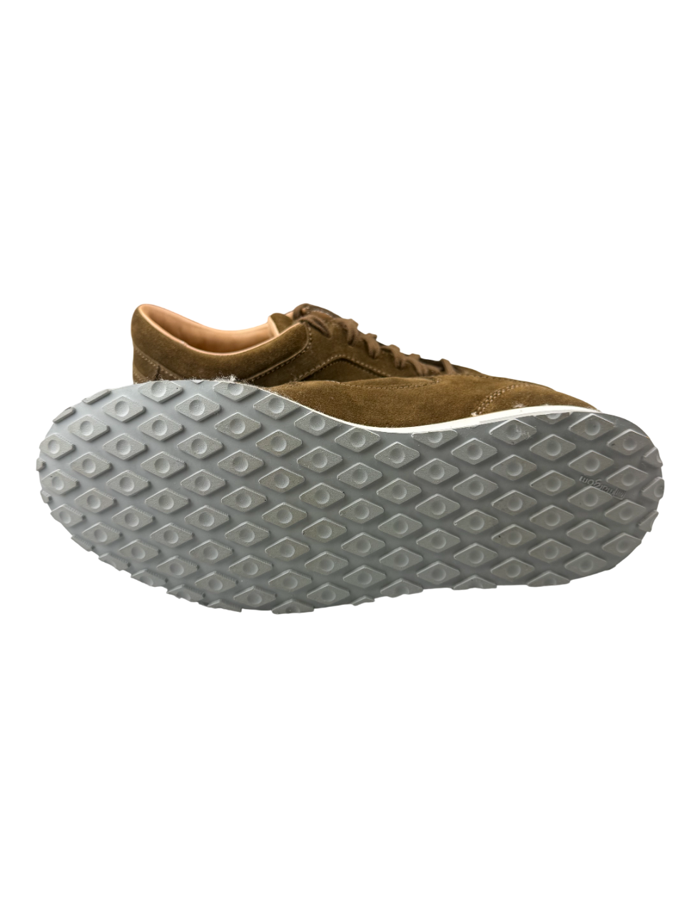 Scarpa uomo Santoni sneaker casual in scamosciato blu con suola in gomma bianca, stile sportivo e moderno.