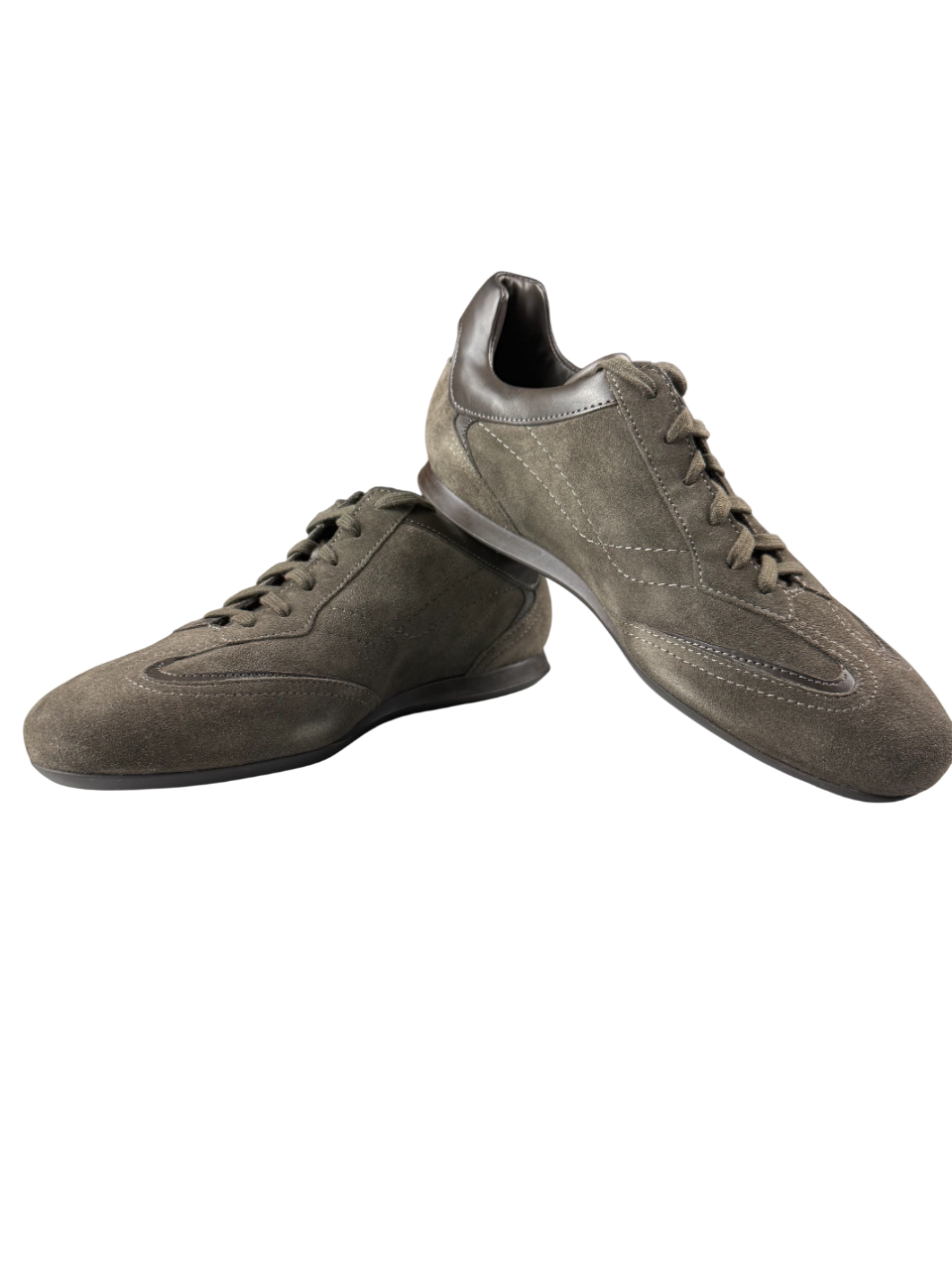 Scarpa sneaker casual uomo Santoni in pelle nera con dettagli in tessuto, stile elegante e sportivo.