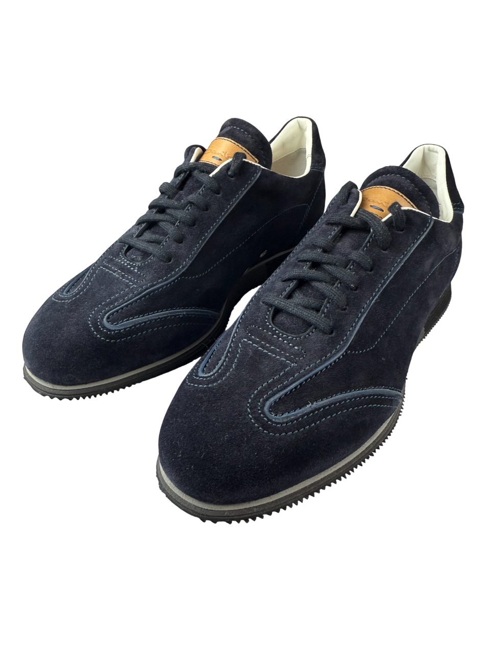 Scarpa uomo Santoni sneaker casual in pelle bianca con dettagli in pelle scamosciata e suola in gomma, stile elegante e sportivo
