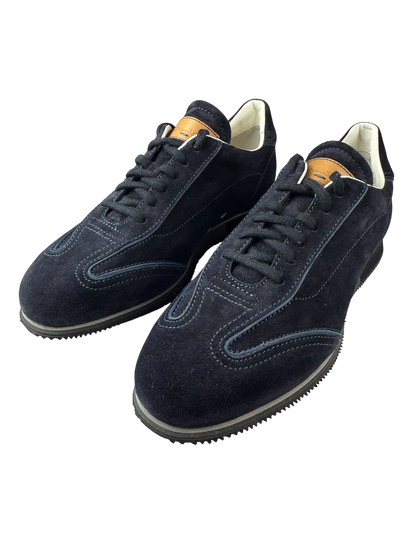 Scarpa uomo Santoni sneaker casual in pelle bianca con dettagli in pelle scamosciata e suola in gomma, stile elegante e sportivo
