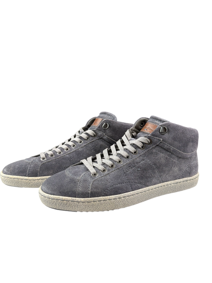 Scarpa uomo Santoni sneaker alta blu in pelle, moda casual, prodotta in Italia, con dettagli eleganti e suola robusta.