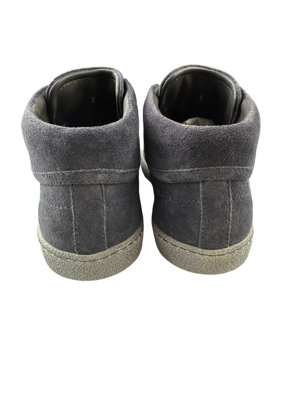 Scarpa uomo Santoni sneakers alte blu in pelle, moda casual, con suola bianca, made in Italy, stile elegante e sportivo.