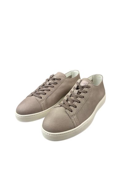 Scarpa uomo Santoni in pelle, sneaker casual in stile moda, con suola bianca e design elegante.