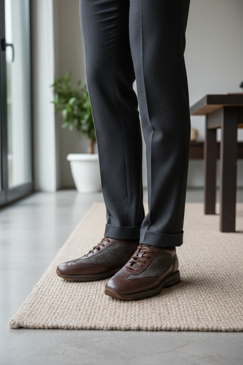 Scarpa uomo Santoni sneaker casual in pelle bianca con dettagli blu e suola in gomma, stile moderno e confortevole.