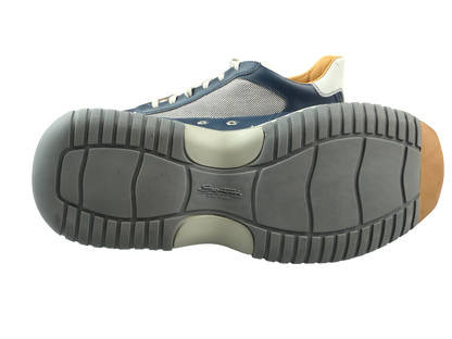 Scarpa uomo Santoni sneaker casual blu navy, made in Italy, con design elegante e dettaglio in pelle.
