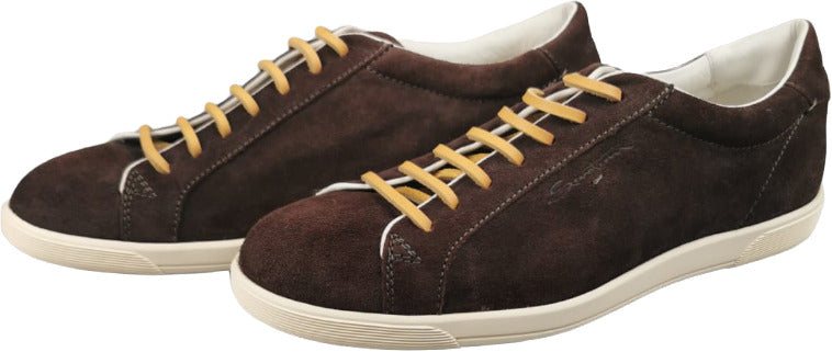 Scarpa uomo Santoni Sneaker Barrow Moka in pelle scamosciata, stile casual e sportivo, con design elegante marrone.
