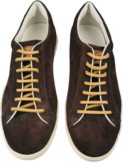 Scarpa uomo Santoni Sneaker Barrow Moka in pelle scamosciata, casual sneaker da uomo di moda, colore marrone.