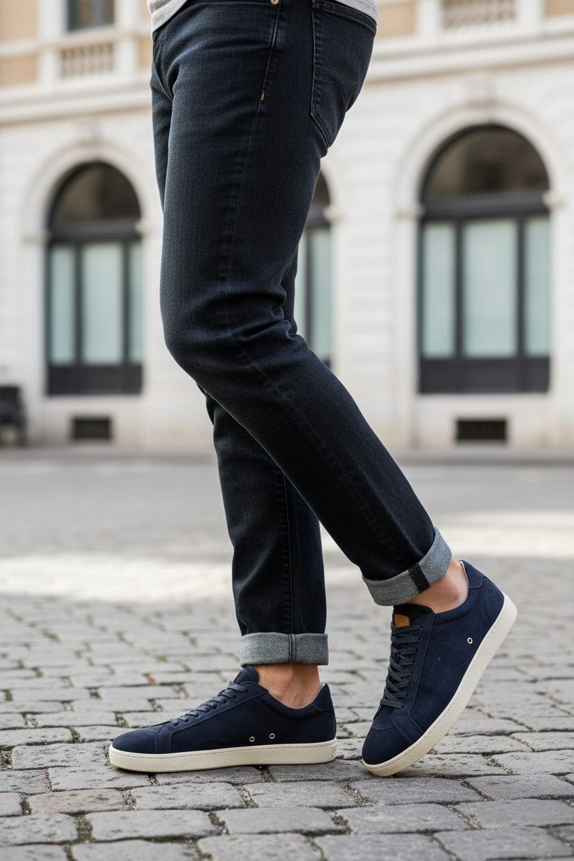 Scarpa uomo Santoni sneaker casual in pelle, design elegante, dettagli moderni, calzatura comoda e di alta qualità.