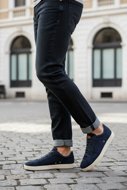 Scarpa uomo Santoni sneaker casual in pelle, design elegante, dettagli moderni, calzatura comoda e di alta qualità.