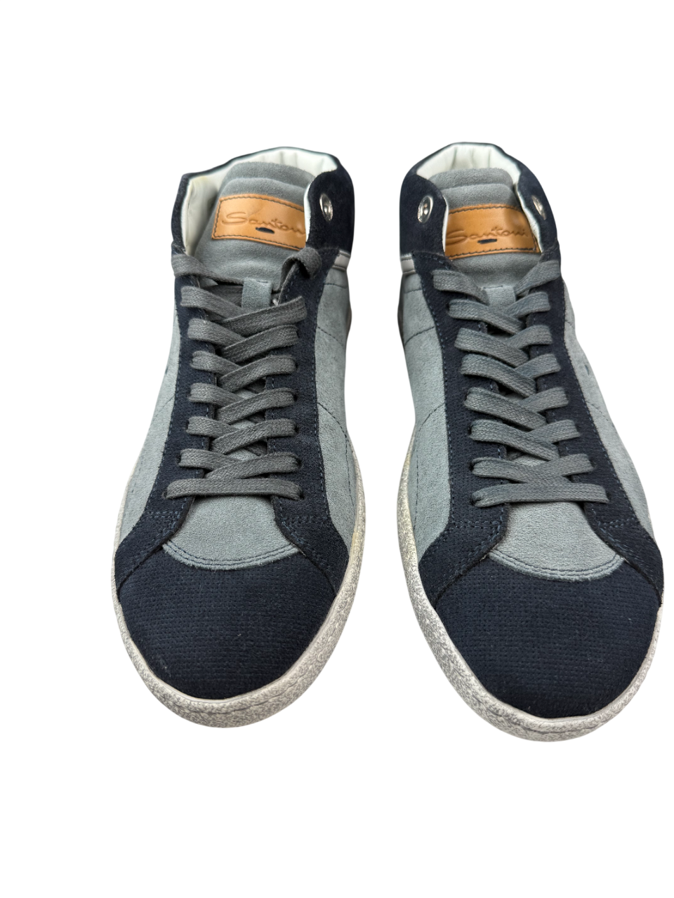 Scarpa uomo Santoni Sneaker alte in pelle nera, stile casual, con design elegante e dettagli raffinati.