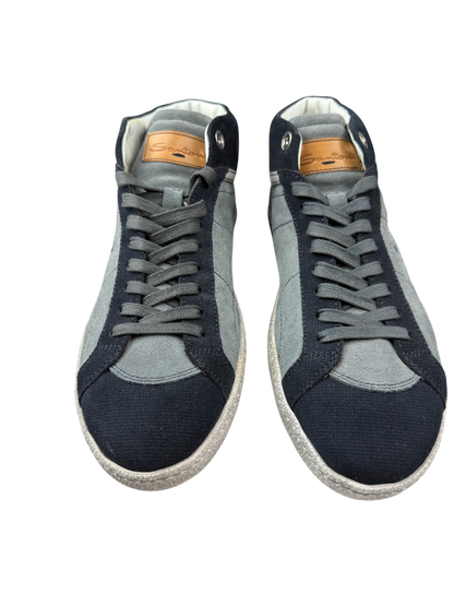 Scarpa uomo Santoni Sneaker alte in pelle nera, stile casual, con design elegante e dettagli raffinati.
