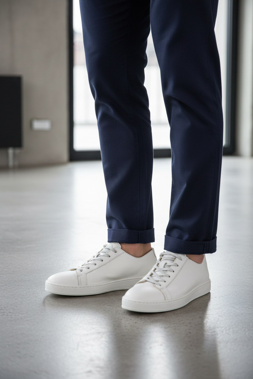 Scarpa uomo Santoni sneaker casual in pelle, design elegante e moderno, suola resistente, numero 42, stile di moda.