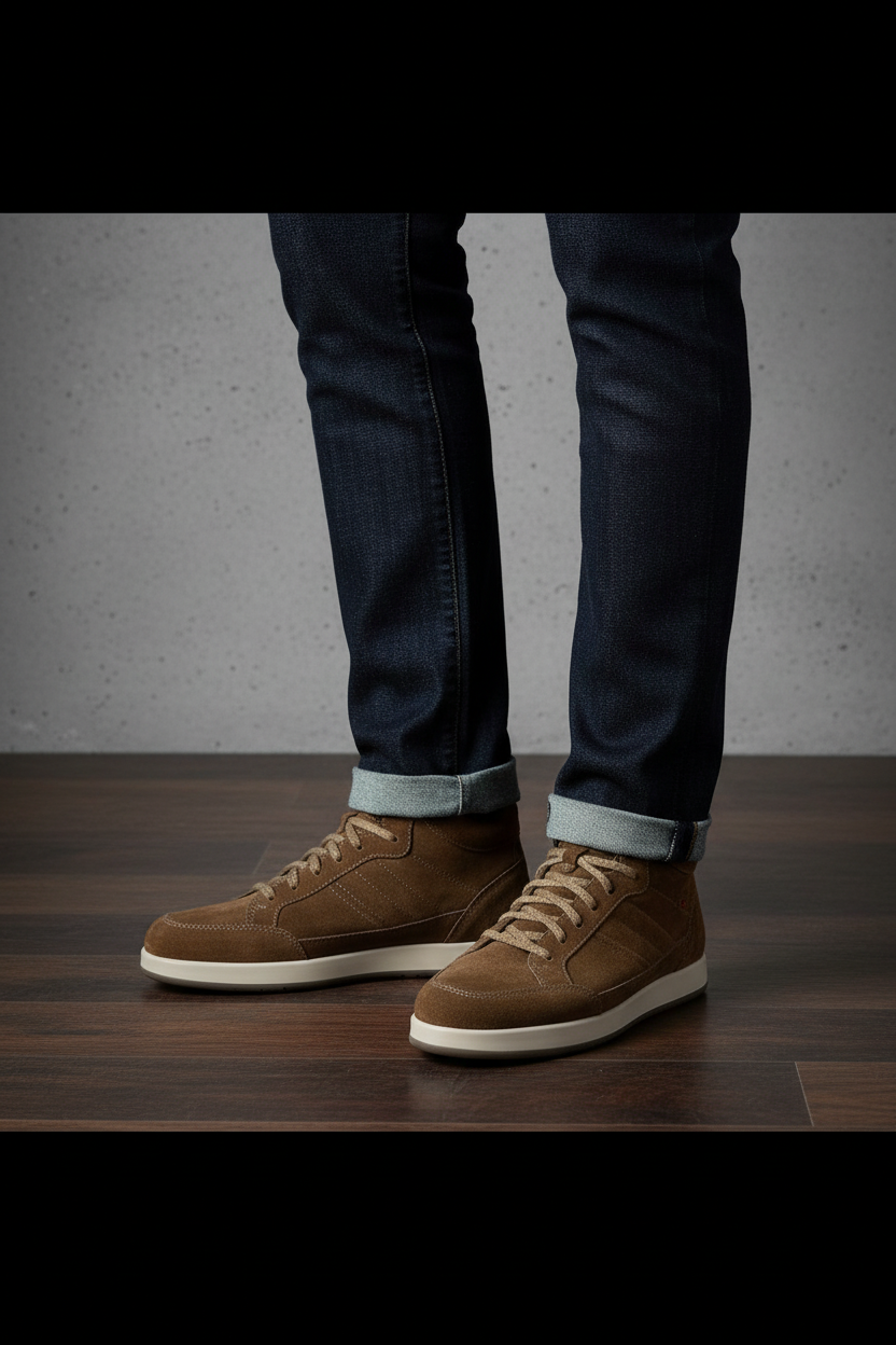 Scarpa uomo Santoni sneaker alta in pelle nera, stile casual e sportivo, con lacci e design elegante.