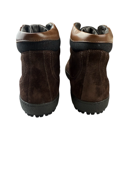 Scarpa uomo Santoni in pelle scamosciata testa di moro, scarponcino stile moda, stivali eleganti in pelle per uomo.
