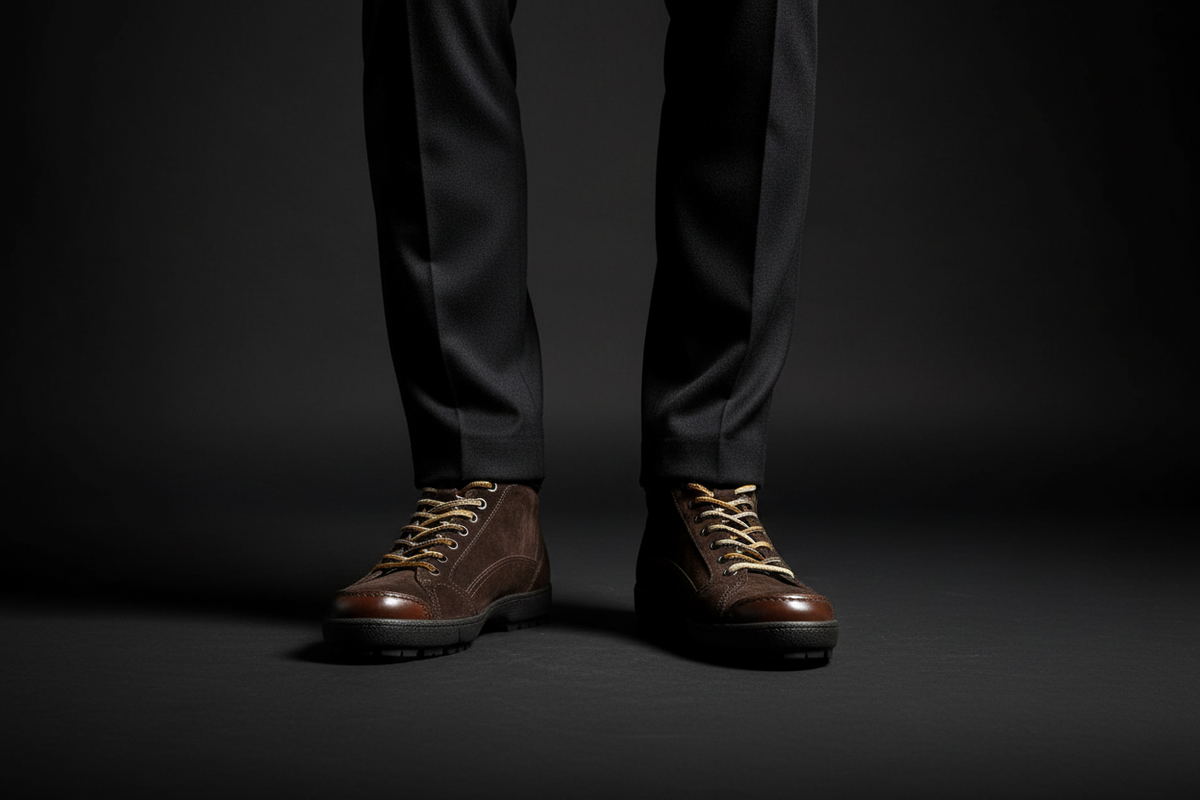 Scarpa uomo Santoni, stivaletto in pelle scamosciata testa di moro, stile moda uomo, dettagli eleganti e lavorazione di alta qualità