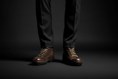 Scarpa uomo Santoni, stivaletto in pelle scamosciata testa di moro, stile moda uomo, dettagli eleganti e lavorazione di alta qualità