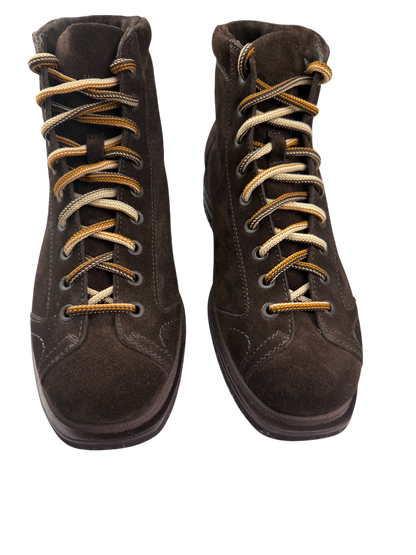 Scarpa uomo Santoni scarponcino stringato in pelle, stile moda uomo, stivali eleganti con dettaglio stringato.