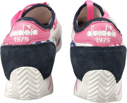 Scarpa donna Diadora Heritage Equipe HH Socks Flower Bianco Denim Rosa