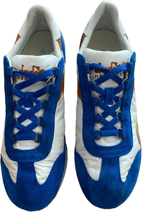 Scarpa uomo - Diadora Heritage - Equipe NYL SW WAXED - Colore BIANCO/BURNT ORANGE
