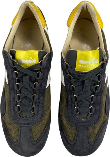 Scarpa uomo Diadora Heritage Equipe S SW 18 Burnt Olive Bianco - Vintage