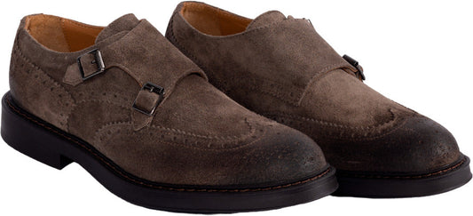 Scarpa uomo - Manifatture Etrusche - Vivel Doppia fibbia - Colore Karibu