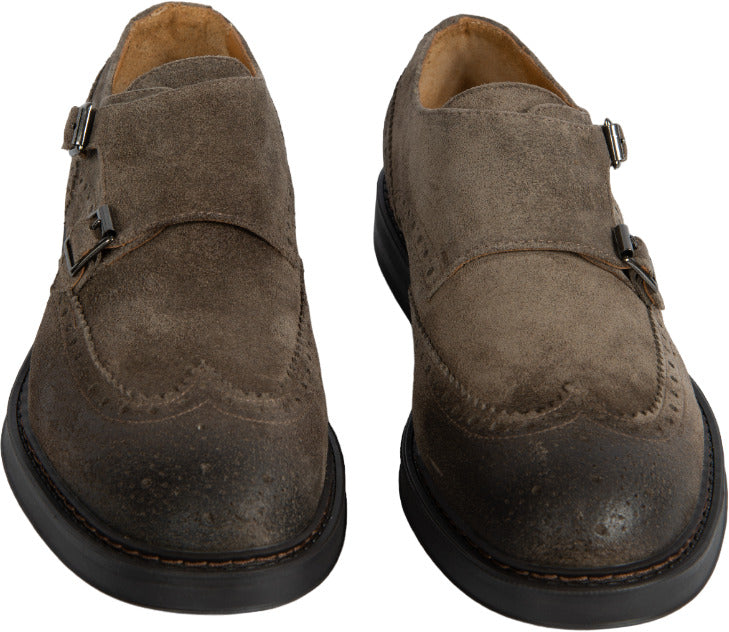 Scarpa uomo - Manifatture Etrusche - Vivel Doppia fibbia - Colore Karibu