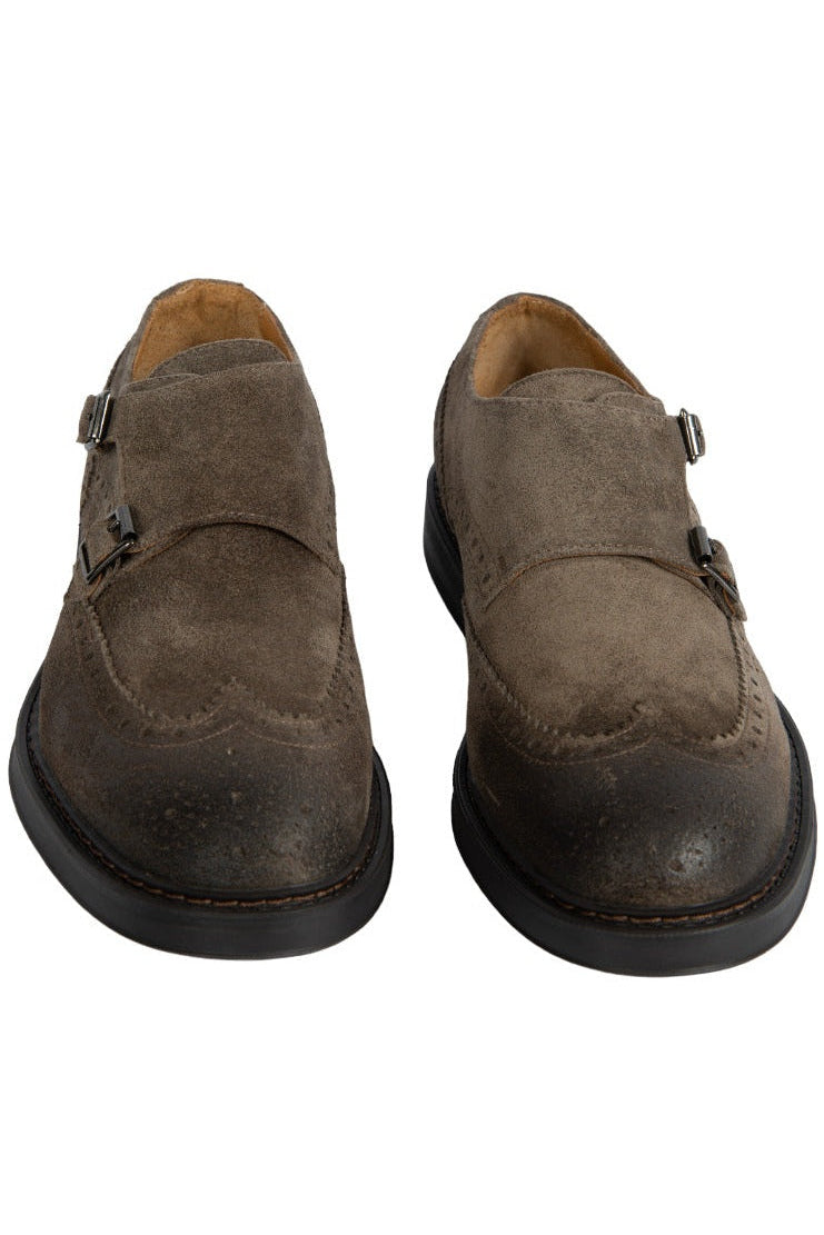 Scarpa uomo Manifatture Etrusche - Vivel Doppia fibbia - Colore Karibu