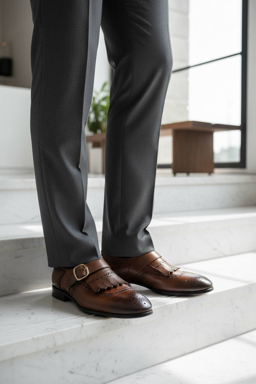 Scarpe monk strap indossate