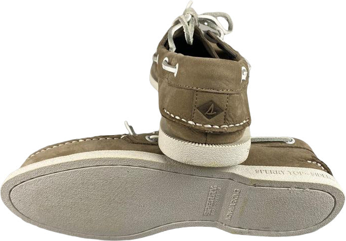 Scarpa uomo mocassino Sperry A/O 2-EYE Washable in taupe, modello casual in pelle con lacci, elegante e comoda.